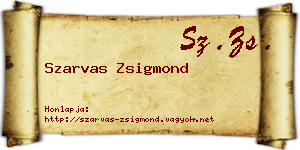 Szarvas Zsigmond névjegykártya